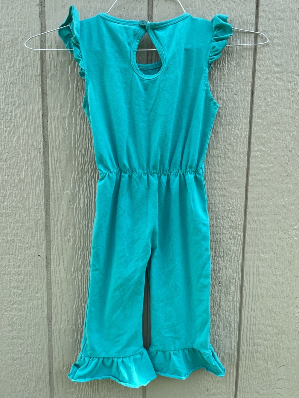 Turquoise Ruffled Romper - Picture 4 of 8